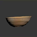 Handcrafted Clay Bowl Sculpture With Natural Surface Texture And Central Carved Pattern