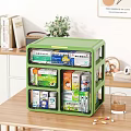 Green Multi layer Storage Organizer For Medicine And Household Supplies With Transparent Compartments