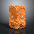 Traditional Handcrafted Wooden Mask With Intricate Carvings And Pearl Eyes Design