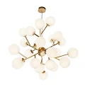 Modern Chandeliers With Multiple Silver White Spheres And Black Gold Frames 3d model