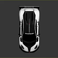 White Racing Car With Black Roof Rear Wing Streamlined Design And Sporty Wheels