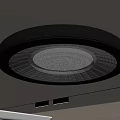 Modern Round Black Frame Ceiling Light With Mesh Shade And Bright White Glow 3d model