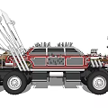 Modified Off Road Car With Spiked Decorations Large Tires And Weapon Attachments