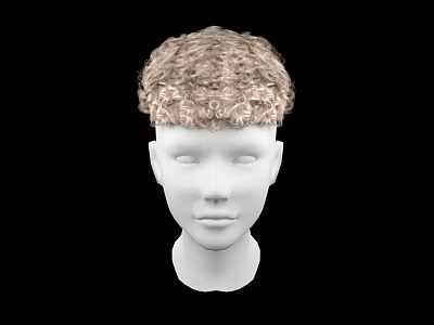 Game And Movie Character With Curly Blonde Wig On Mannequin Head 3d model