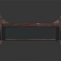 Elegant Standing Mirror With Dark Brown Wooden Frame And Full Length Design