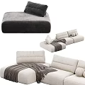 Modern Combination Sofa Fabric Multiplayer Sofa Combination 3d model
