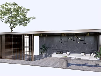 Modern Corridor Residential Quarter Meeting Room 3d model