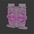 Detailed Industrial Metal Component Featuring Intricate Geometric Patterns And Textured Surfaces