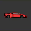 Red Luxury Sports Car With Sleek Design Black Wheels And Rear Spoiler