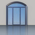 Elegant Modern Casement Door With Glass Panels And Decorative Dark Frame