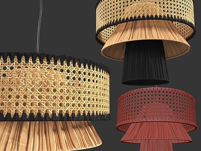 Southeast Asia's Quiet Wind Rattan Lantern Chandelier model