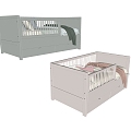 Modern Children's Bed Crib 3d model