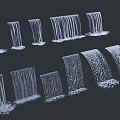 Garden Landscape Featuring Various Forms Of Waterfall Curtains With Natural Water Flow And Artistic Arrangement