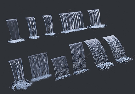 Water curtain flowing water 3d model