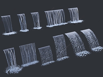 Water curtain flowing water 3d model