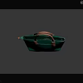 Green Stylish Tote Bag with Orange Handles and Metal Rings for Casual Everyday Fashion Accessory