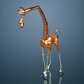 Elegant Giraffe Model With Glowing Lights Long Neck And Glass Crystal Decorative Design