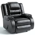 Single Black Leather Recliner Sofa with Ergonomic Design and Comfortable Armrests