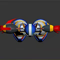 3D Model of Colorful Armored Robot Character as Futuristic Creature With Open Arms