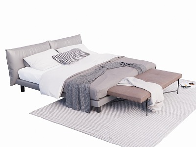 Italian Double Bed 3d model