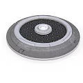 Round Industrial Component Featuring Gray Outer Ring Black Hexagonal Panel And Silver Hub 3d model