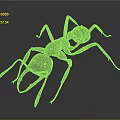 Realistic Metallic Ant Sculpture Detailed 3D Model With Shiny Surface On Dark Background