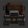 Red Heavy Duty Semi Truck Cab With Metal Wheels And Trailer Hitch