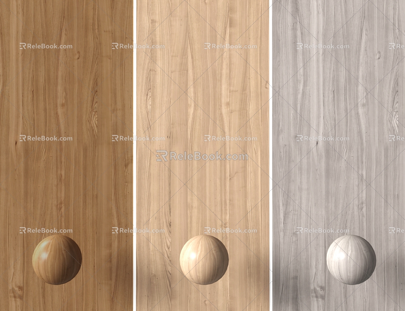 Wood grain wood veneer plank 3d model