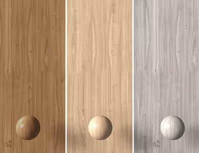 Natural Stone And Wood Texture Panels With Decorative Spheres In Various Colors 3d model