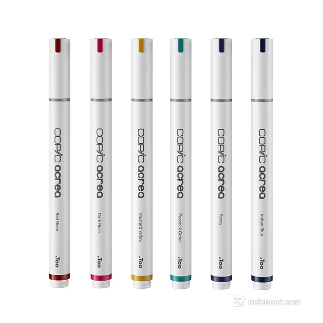 COPIC Marker Pens With White Barrel And Assorted Colors For Art Projects 3d model 