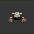 Game Movie Character With Red White And Orange Spots Cartoon Fantasy Four Legged 3D Creature