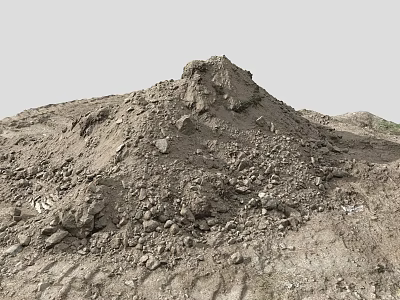 Natural Stone And Earth Pile With Various Rock Materials For Construction 3d model
