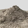 Natural Stone And Earth Pile With Various Rock Materials For Construction 3d model