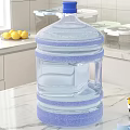 Large Capacity Transparent Blue Water Bucket On Kitchen Countertop With Lemons