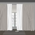 Elegant Beige Curtains With White Sheer Panels And Tiebacks For Window
