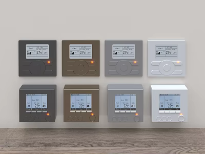 Wall Display Of Switch Panels In Various Colors And Styles 3d model
