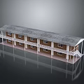 Two Story Building With Gray Roof White Railings Brown Walls And Front Porch