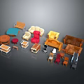 Assorted Furniture Pieces Including Sofas Chairs Tables Cabinets Coffee Tables and Shelves