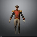 Man In Red Jacket With Gold Decorations Beige Pants And Black Boots