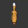 Low Poly Fox Game Movie Character With Orange Fur White Belly And Brown Legs Design