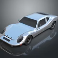 Sleek Silver Vintage Sports Car With Streamlined Body And Retro Design