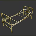 Old Rusted Iron Bed Frame With Vintage Metal Structure And Single Size 3d model