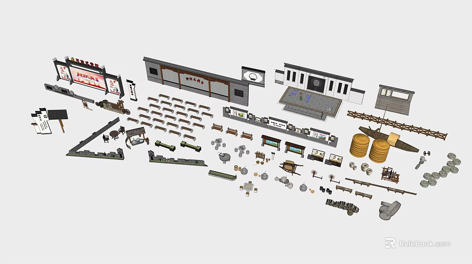 Modern Modular Feature Wall Design With Decorative Panels And Structural Elements 3d model