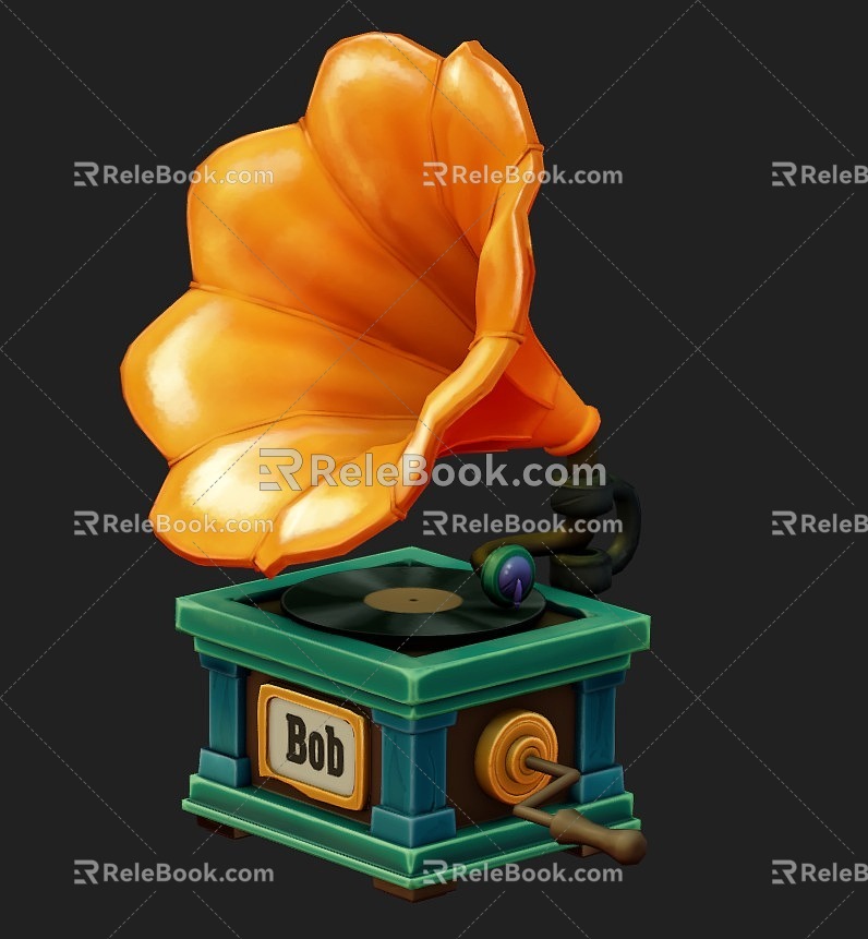 phonograph sound cartoon sound cartoon phonograph 3d model