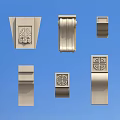 Decorative Architectural Components With Carved Patterns And Geometric Designs In Various Shapes