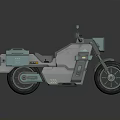 Futuristic Teal And Gray Motorcycle With Modern Design Geometric Lines And Storage Compartments