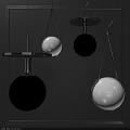 Modern Pendant Lights With Spherical Design Transparent Glass And Metal Frame