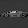 Gray Modern Sports Car With Sleek Design Rear Spoiler And Red Rims