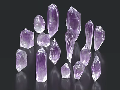 Natural Purple Amethyst Crystal Cluster Featuring Raw Gemstone Formation And Shapes 3d model