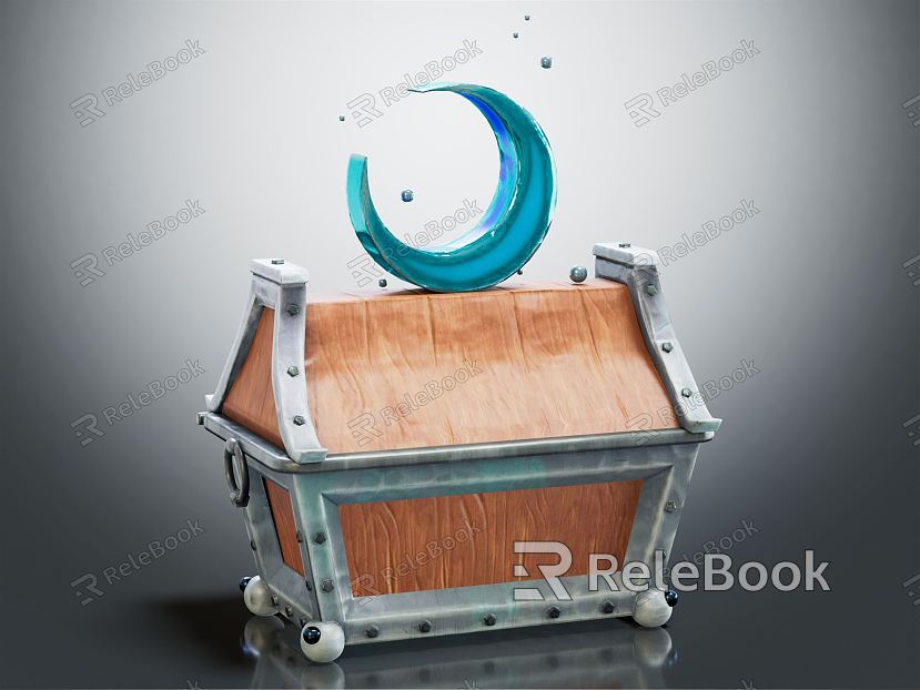 Modern Box Cartoon Box Treasure Box model